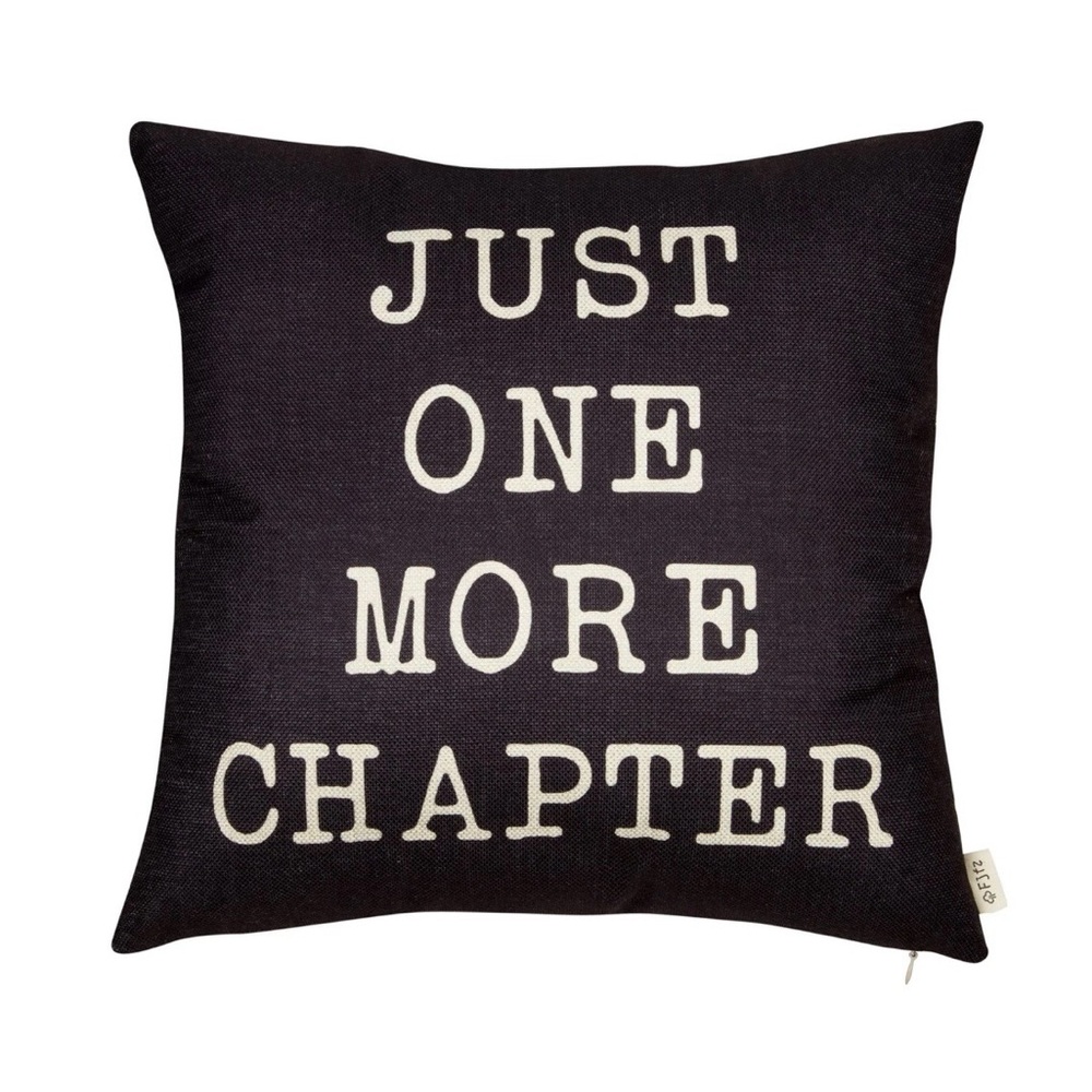 Just One More Chapter 18X18 Decorative Throw Pillow Cover Gift For Book Lover